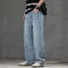 New Spring Jeans Men's Harlan Loose Trendy Brand American Retro Washing Double Craft Medium Waist Large Size Youth Embroidery_mkmklike.com