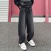 High Street Six Pocket Curved Knife Nostalgic Patchwork Jeans Men's Straight Leg Loose Pants Semi Elastic Button Style_mkmklike.com