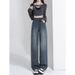 Fleece-Lined Straight-Leg Jeans For Women, Autumn And Winter New Style, Pear-Shaped Body Slimming, High-Waisted, Loose_mkmklike.com