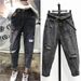 Korean Style plus Size Ripped Cropped Jeans Loose Fit Slimming Straight Leg Carrot Harem Trendy Women's Denim_mkmklike.com