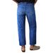 Men's Washed Blue Straight Leg Jeans With Line Details - Low Rise Relaxed Fit Denim Trousers For Casual Wear_mkmklike.com