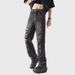 Men's Vintage Washed Denim Jeans – Distressed Straight-Leg Wide Fit With Embroidered Lettering_mkmklike.com