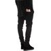 REPPUNK Men's Slim Fit Stretch Skinny Jeans - Pure Black High Street Fashion Cotton Blend Trousers For Teenagers & Young Adults_mkmklike.com