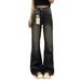 Pear-shaped Body Hip-covering Slightly Flared Jeans Women American-style High-waisted Trousers Fat Mm Slimming Plus-size_mkmklike.com