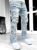 FantasyGears Mens Stacked Ripped Jeans Y2k Distressed Denim Pants Skinny Slim Fit Stretch Biker Jeans_mkmklike.com
