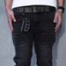 HME Men's Slim Fit Jeans Fleece Lined Thickened Frayed Edges High Street Style Slightly Flared Pants European American Cross Border TikTok_mkmklike.com