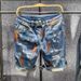 Men's Clothing Summer New Ink Splash Hole Denim Shorts Men's Loose Straight Five Point Men's Mid Length Pants_mkmklike.com