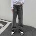 Men's 2022 New Arrivals Letter Embroidery Vintage Grey Men Baggy Jeans Trousers Retro Washed Hip Hop Straight Denim_mkmklike.com