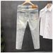 Men's Classic Straight Fit Cotton Pants – Stretch Washed Denim For Everyday Casual Wear_mkmklike.com