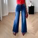Women's Clothing Flared Jeans – High Waist Bootcut Denim Pants With Stretch, Slimming Dark Blue Wide Leg Trousers For Work & Casual_mkmklike.com