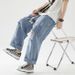Brand Free New Trend Simple Ripped Jeans For Men's Summer Thin Casual Cropped Pants Harajuku Fashion_mkmklike.com