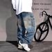 Y2k Vintage Distressed High Street Loose Fit Straight Leg Jeans For Men & Women - Comfortable Cotton Denim With Frayed Details_mkmklike.com