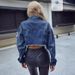 Women's Clothing Denim Jacket Short Sleeve Casual Streetwear Fashion Cropped Jacket For Women (XS/S/M/L, Dark Blue)_mkmklike.com