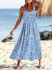 Women's clothing splicing floral sleeveless dress_mkmklike.com