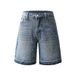 Men's Trendy Casual Denim Shorts New Style Five Point Pants Versatile Hot Fix Rhinestones_mkmklike.com