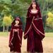 Halloween children's costumes adult European medieval retro palace Little Red Riding Hood costume vampire witch costume_mkmklike.com