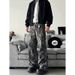 Men's Retro Camouflage Tree Branch Pattern Jeans Loose Straight Leg Cargo Pants Versatile Style For Spring And Autumn_mkmklike.com