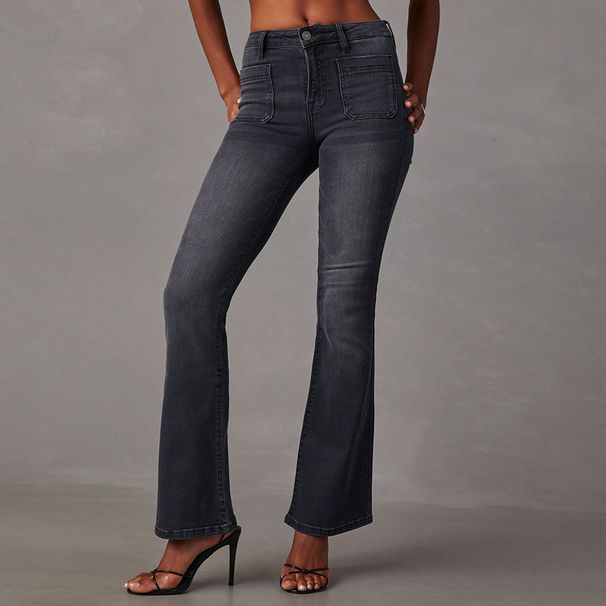 Vintage High Waist Flared Jeans For Women - Stretchy Denim Bell Bottoms With Classic Retro Style_mkmklike.com
