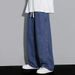 Men's American Wide-leg Loose Straight Casual Trousers Street Hip-hop Baggy Jeans Black Grey Blue Streetwear Men_mkmklike.com