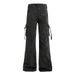 Vibe Style Niche Workwear Denim Flared Pants Men's Hippie Trend Ribbon Design Vintage Wide-Leg Trousers_mkmklike.com