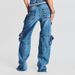Women's clothing Spring New Fashion High Street Design Pocket Stitching Workwear Style High Waist Straight Denim Pants Women_mkmklike.com