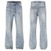 Men's Clothing Vintage Washed Blue Straight-Leg Jeans – Unisex Relaxed Fit With Subtle Flare & Button Fly | 65% Cotton Blend For Clean Aesthetic_mkmklike.com