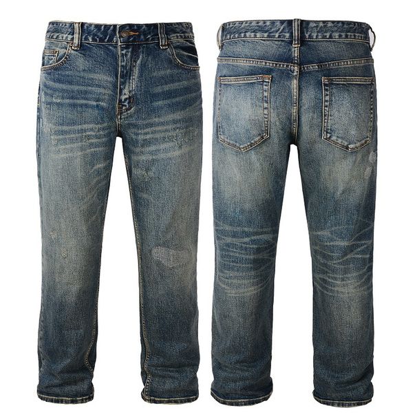 Men's Classic Relaxed Fit Stretch Denim Jeans - Straight Leg Comfortable Cotton Pants For Casual Wear (Light Blue, Sizes 30-46)_mkmklike.com