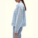 Women's Light Blue Washed Denim Jacket Loose Fit Drop Shoulder Short Versatile Top Factory Direct Wholesale_mkmklike.com