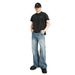 Men's Clothing High Street Men's Straight Leg Jeans Cleanfit Twill Lightning Crack Washed Slight Flare For Formal & Casual For Men_mkmklike.com