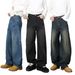Men's Clothing Retro Silhouette Machete Jeans Loose Structure Design Wide Leg Pants_mkmklike.com
