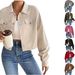 Women's Elegant Slim Fit Corduroy Cardigan Jacket Polo Collar Short Zipper Autumn Winter Ladies Fashion_mkmklike.com