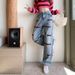 2023 Spring And Autumn New American Style High Street Embroidered Jeans For Women, Loose Wide-Leg Straight High-Waisted_mkmklike.com