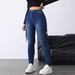 Slim-fit Jeans With A Flap, Women's Jean Style, Stretchy Casual Women's Wear, Work-ready And Figure-hugging_mkmklike.com
