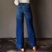 Women's Straight Leg Stretch Jeans - Mid-Rise Comfort Denim Pants, Casual & Versatile, Dark Blue (S-XXL)_mkmklike.com