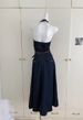 Hanging Neck Sleeveless Denim Dress, Women's Design Sense, Backless Vest, Long Skirt_mkmklike.com