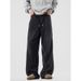 American Deconstruction Washed Sweatpants Men's Spring And Autumn Trendy Brand Vibe Design Sense Casual Sports Retro Heavy Wide-leg Trousers_mkmklike.com
