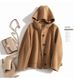 Women's Clothing quality double sided wool coat with hood and short button for women_mkmklike.com