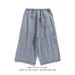 Men's Clothing Summer overalls men's brand loose straight casual cropped pants elastic waist wide leg denim shorts_mkmklike.com