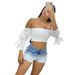 Europe And The United States Summer Gradient Denim Shorts Women's High Waist Thin Rough Edge Hot Pants_mkmklike.com