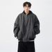 American Retro Baseball Men, Loose Casual Short Hooded PU Leather Design Texture Jacket For Spring And Autumn_mkmklike.com