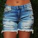 Women's Clothing Ripped Raw Edge Denim Shorts Ladies Hot Pants_mkmklike.com