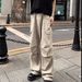 BOY American Retro Stone Gray Pocket Straight Wide-Leg Cargo Unisex Loose Autumn Marble Dark Pattern Casual Pants_mkmklike.com