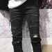 Men's Clothing American Style Ripped Jeans Men's Trendy Brand Trousers Diamond Studded Slim Black High Street Men's Trousers 565_mkmklike.com