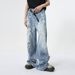 Men's Clothing | 2025 Summer New Products American Street Graffiti Fun Straight Leg Mopping Jeans Trend_mkmklike.com