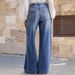 Women's Clothing Retro Wide Leg Jeans Women's Embroidered Stretch Straight Pants Casual Trousers_mkmklike.com