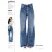 Vintage Washed High-Waisted Straight-Leg Jeans – Button-Front Wide-Leg Denim Pants For Women (Blue, S-XL)_mkmklike.com
