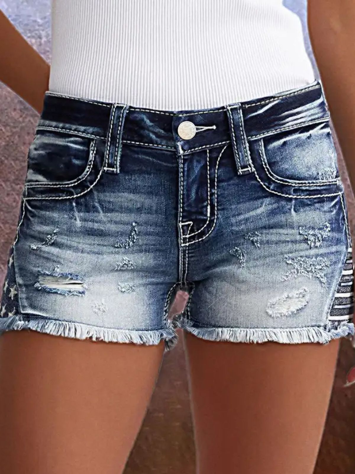 Women's Clothing Three Quarter Pants Denim Shorts Women's Sexy Slim Fit Shorts_mkmklike.com