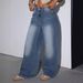 Women's Raw Edge Design Loose Wide Leg Jeans Denim Pants Casual Trousers_mkmklike.com