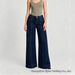 Women's High-Waisted Wide-Leg Jeans Stretchy Straight Leg Floor-Length Slimming Hip Concealing Center Front Seam Design Summer Jeans_mkmklike.com
