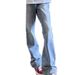 Men's Light Blue Vibe Blade Jeans – High Street Slim Fit With Subtle Flare_mkmklike.com